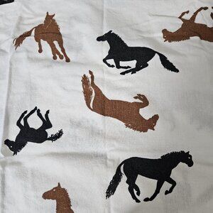 Hatley Twin Sheet Set 3pc Horses Print 100% Cotton Flat Fitted Pillowcase Equine